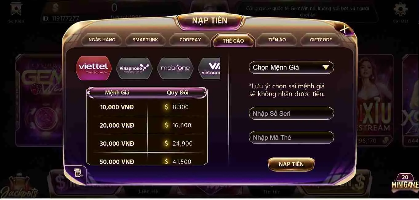 bảo mật gem win